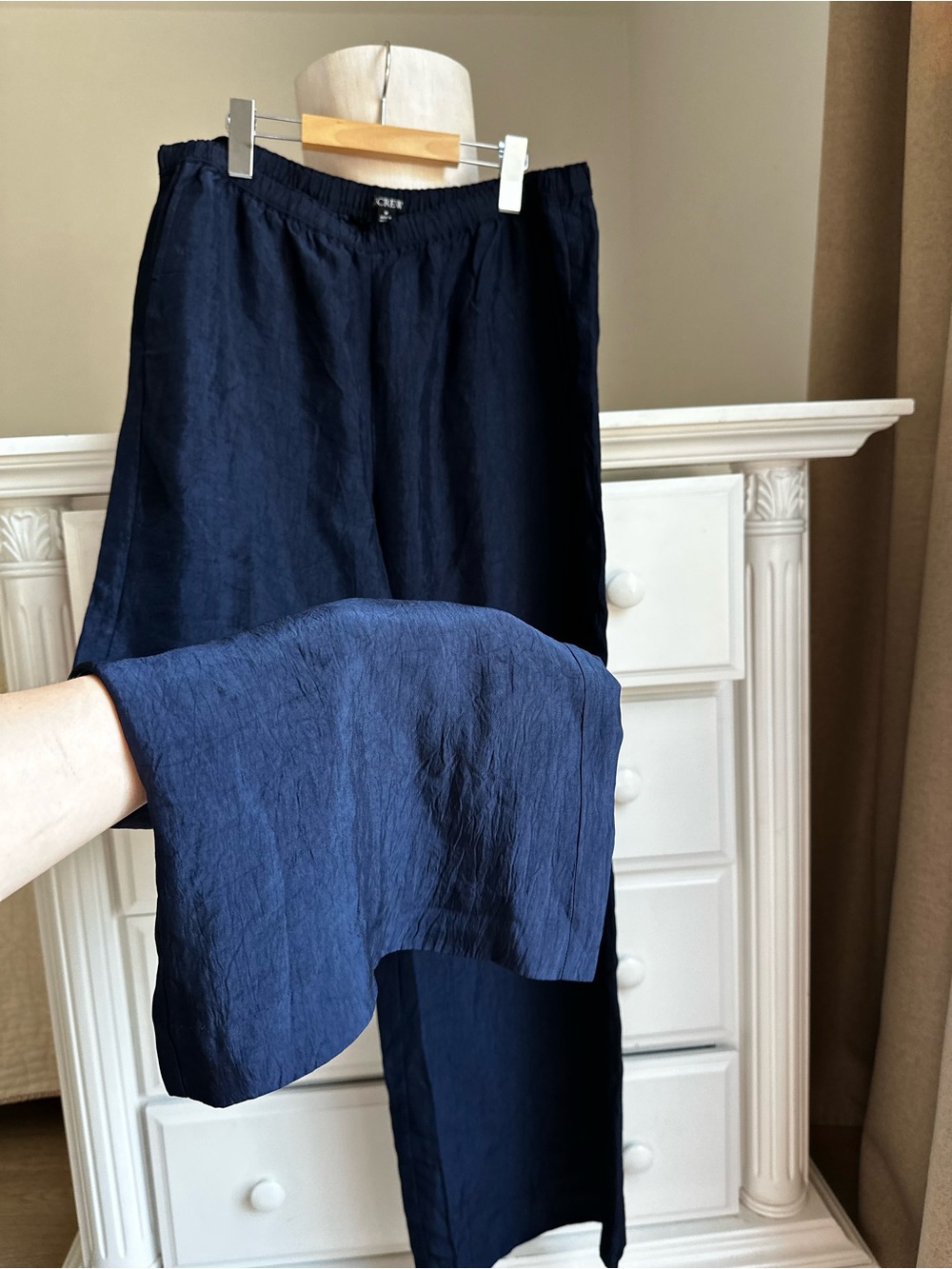J.Crew Crinkle Satin Wide-Leg Pants M